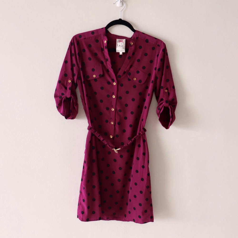 Polka Dot Shirt Dress by Yoana Baraschi